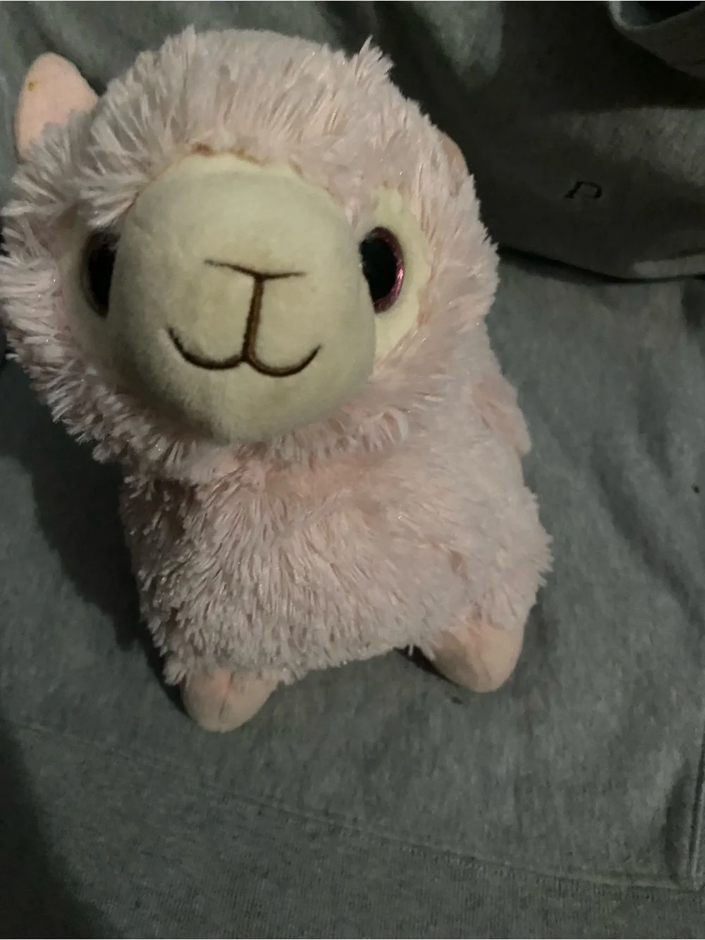 Plush Pink Alpaca Small Pet Toy - Soft Cuddly Companion